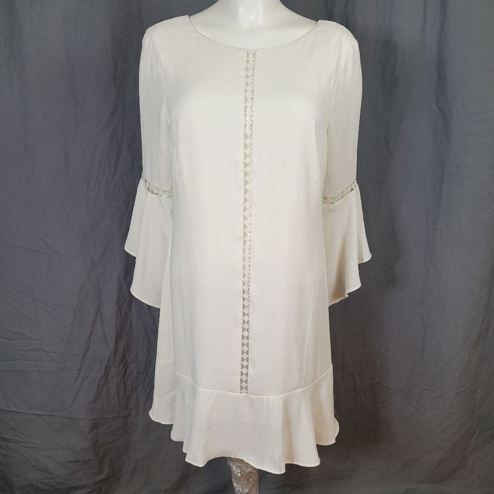 White House Black Market Lined Ivory Colored‎ Dress Size 12